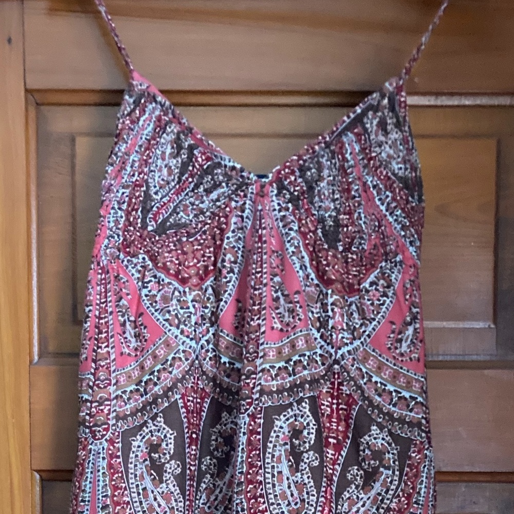 Gap Pink Brown Paisley Maxi Dress with Pockets